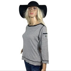 Lauren Ralph Lauren Black and white striped long sleeve top